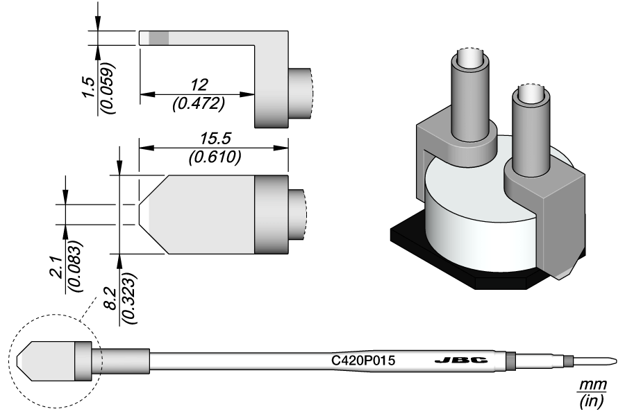 C420P015 - Blade Cartridge 2.1 mm